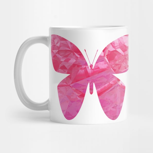 Pink butterfly. The effect of broken glass, mosaic. by Design images